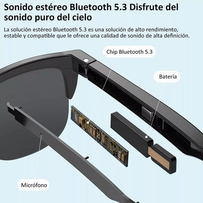 Lentes De Sol Gafa Bluetooth Con Micrófono Audio Inalámbrico - Metacompras