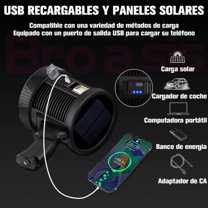 Linterna De Mano Led Potentes Recargable P50 Con Trípode - Metacompras