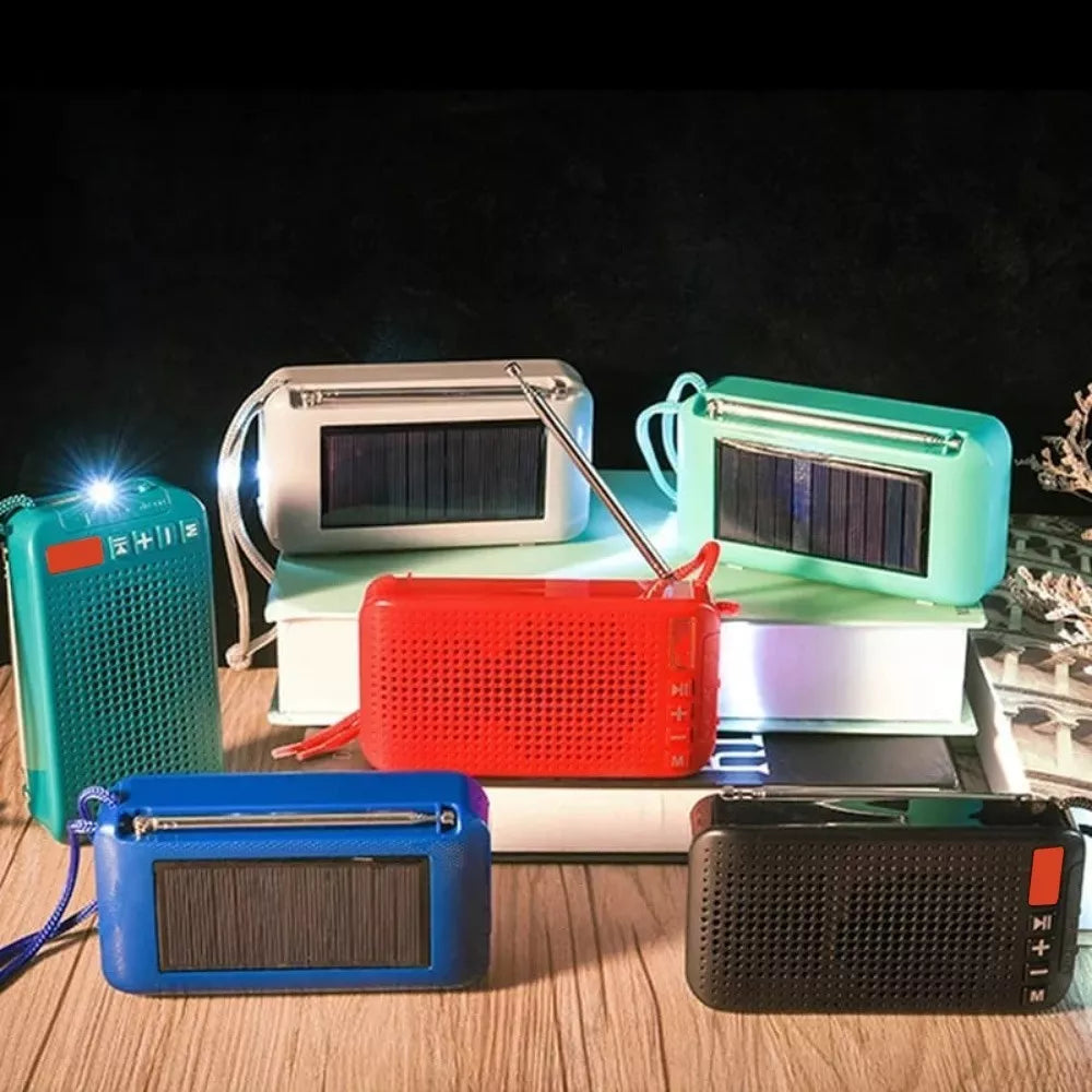 Bocina Lampara Portatil Carga Panel Solar Bluetooth Radio - Metacompras