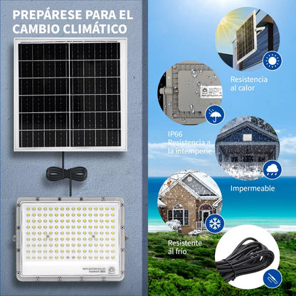 Reflector Solar Led Exterior 200w Con Control Remoto R42w200 - Metacompras