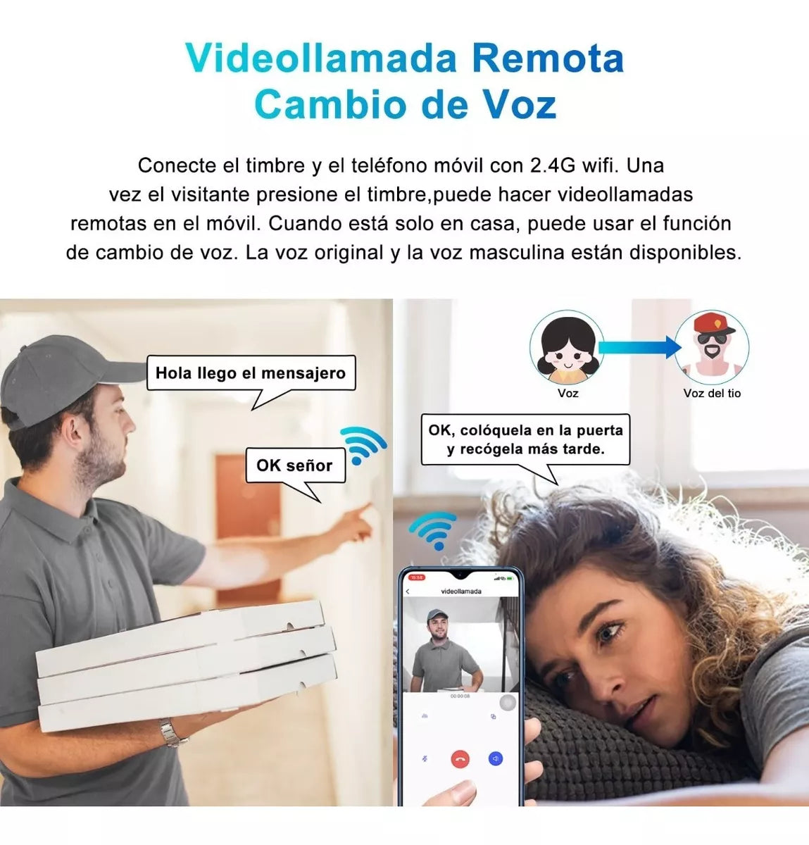 Smart Home Wifi Video Doorbell Con Detector De Movimiento M6 - Metacompras