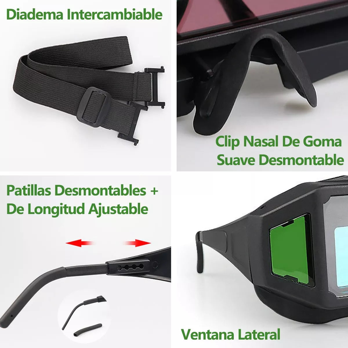 Careta Electronica Soldar Ventana Lateral Automática Lentes - Metacompras