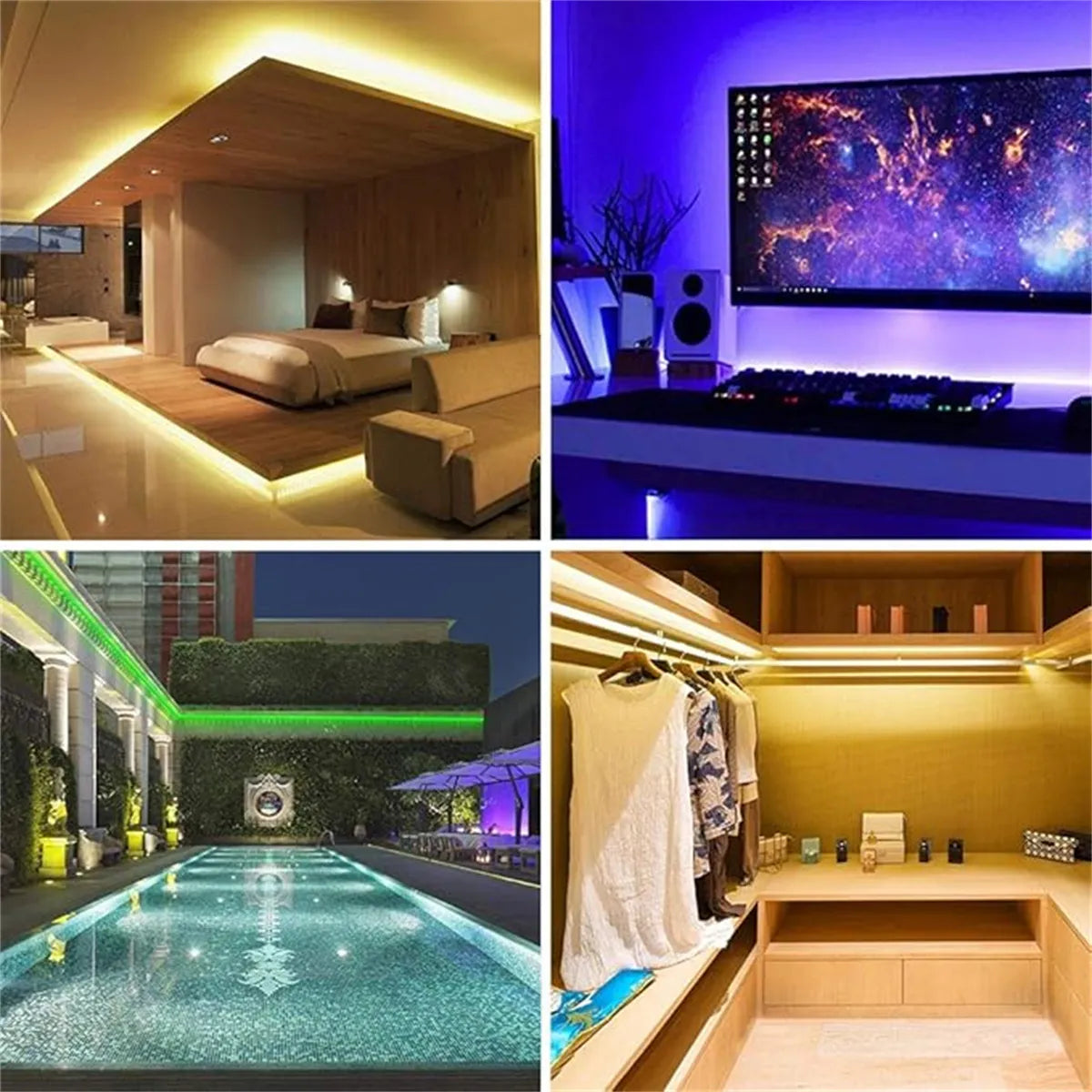 Tiras LED Solares 100W 10m RGB Impermeables y Recortables para Exterior