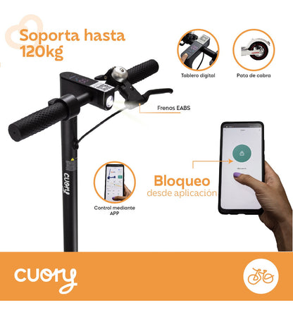 Scooter Eléctrico Plegable con Bluetooth - Velocidad 32 km/h y 350W