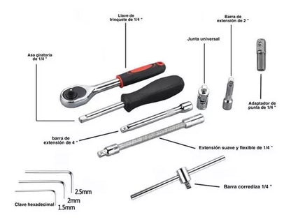 Autocle Juego De Herramientas Mecanica Dados Acerokit46 Pzas - Metacompras