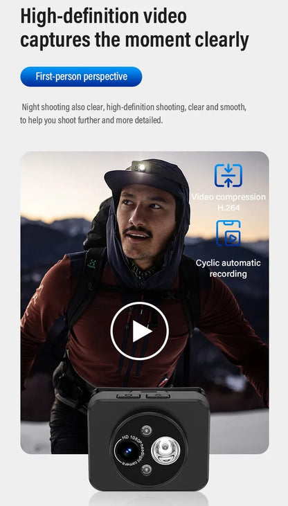 Cámara de Acción HD 1080p con Lámpara LED - Grabación Versátil