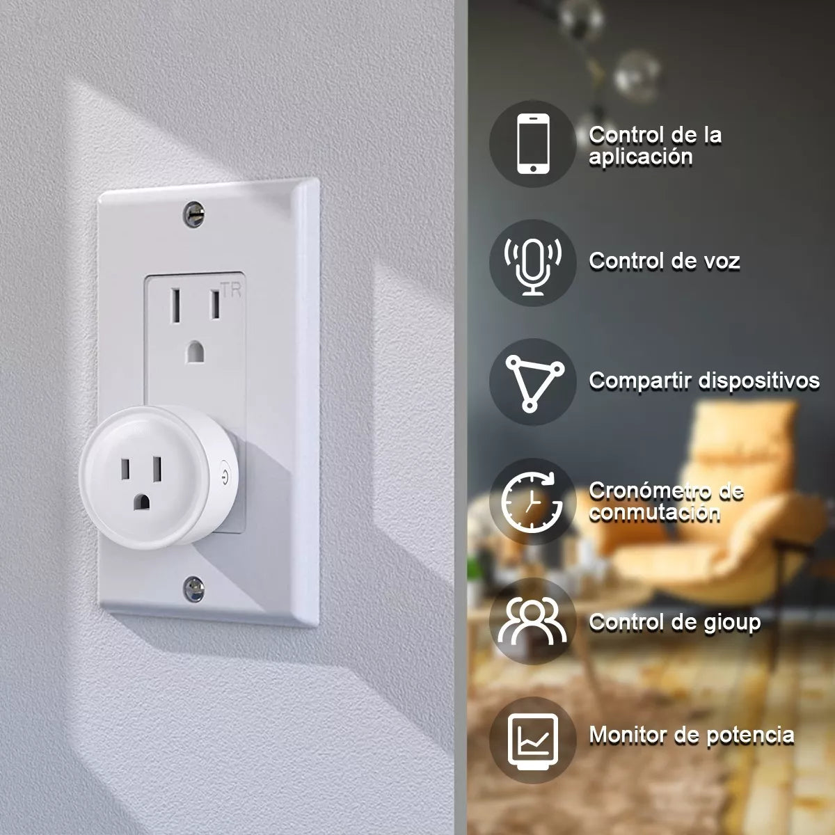 Pack de 4 Enchufes Inteligente Wifi Smart Plug Para Alexa Google Home - Metacompras