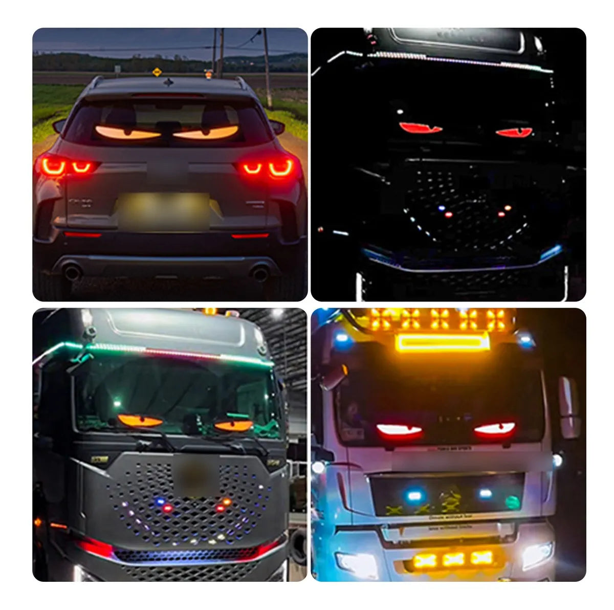Kit Completo de Pantalla LED con Luz Devil Eyes 2 Piezas (37.4x9.2cm)