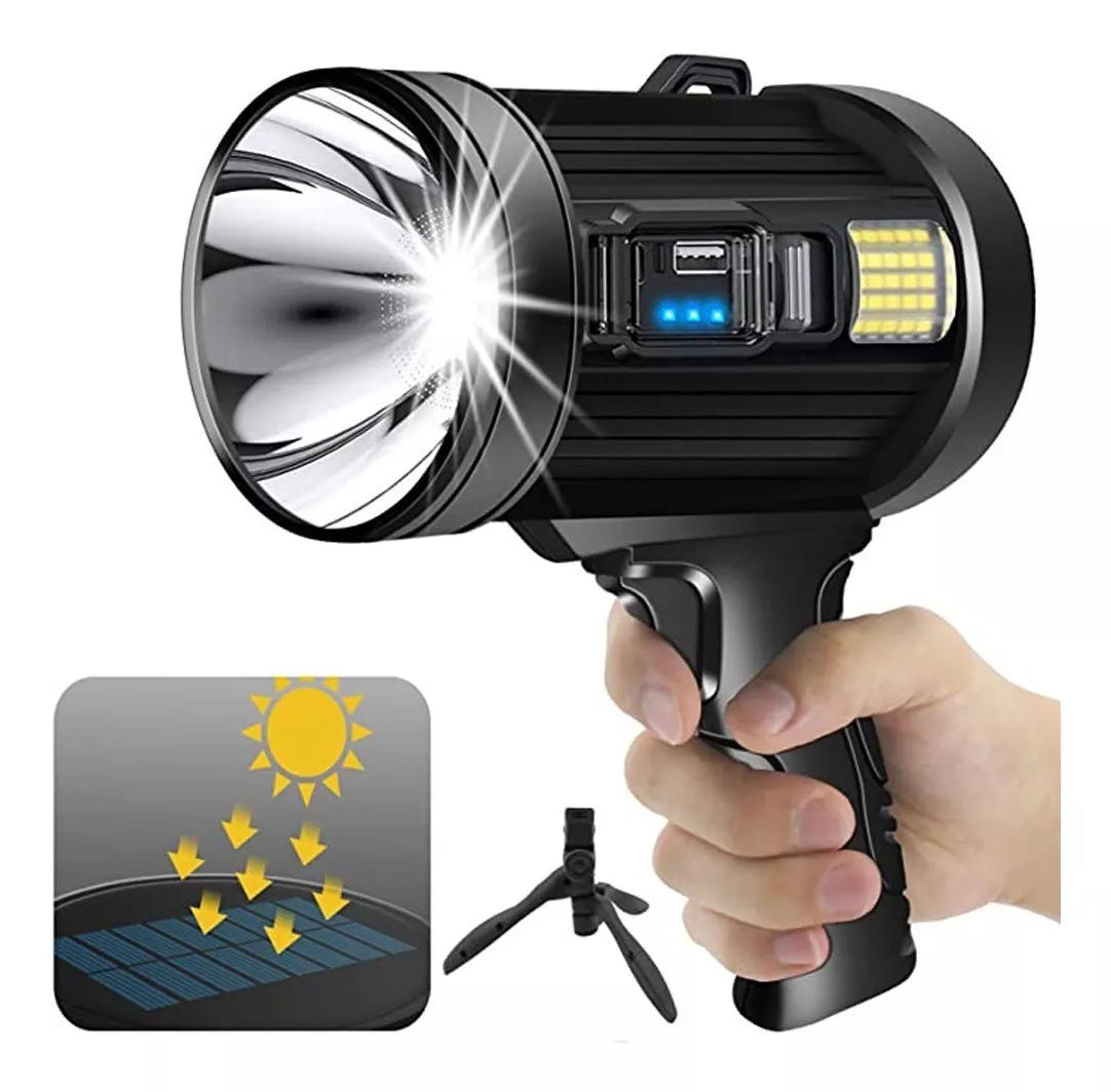 Linterna LED Recargable P50 con Trípode y Resistencia al Agua