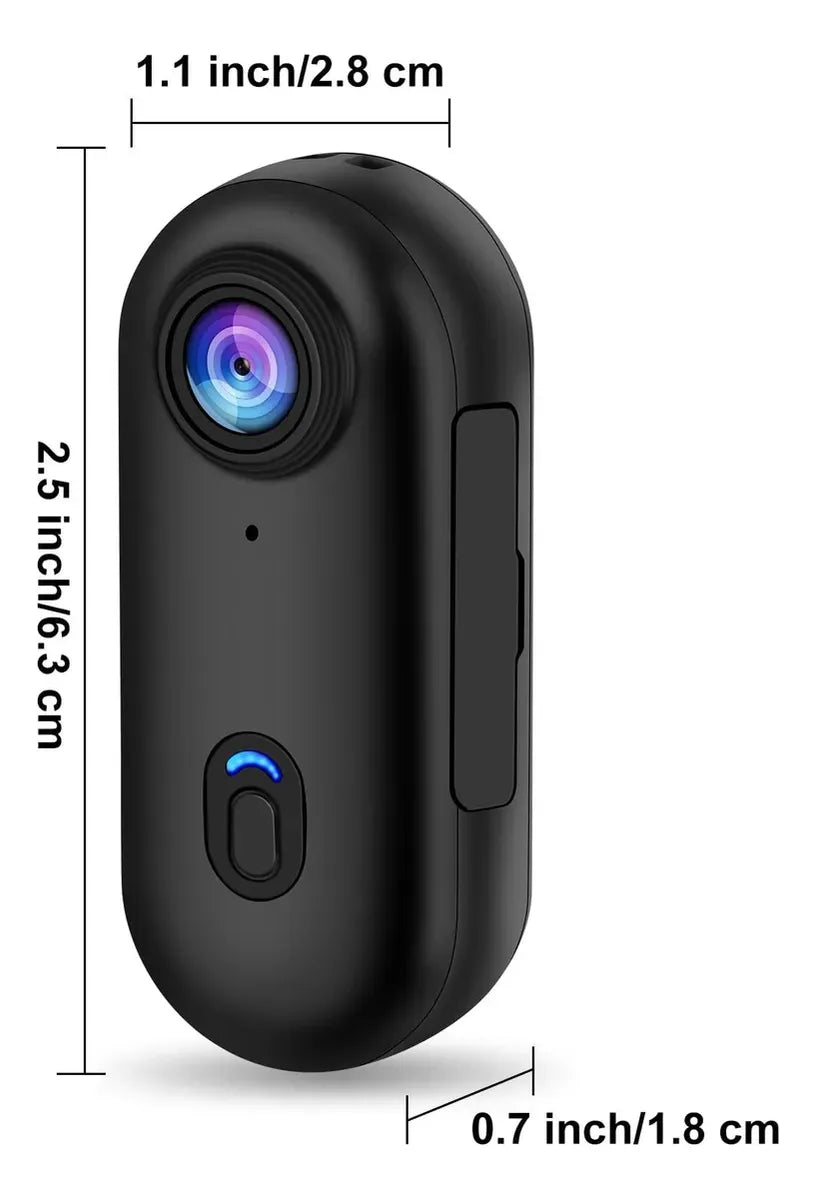 Cámara de Acción 4K Body Cam con Clip de Resorte para Aventuras