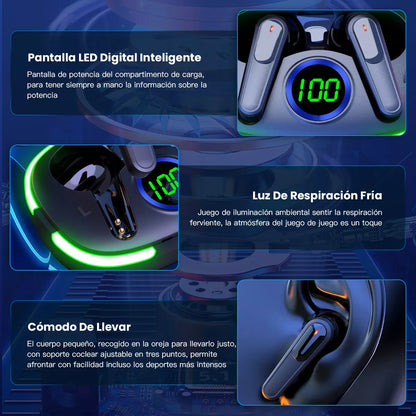 Reloj Smartwatch Inteligente Bluetooth con Audífonos y Carga Rápida - Impermeable y Saludable
