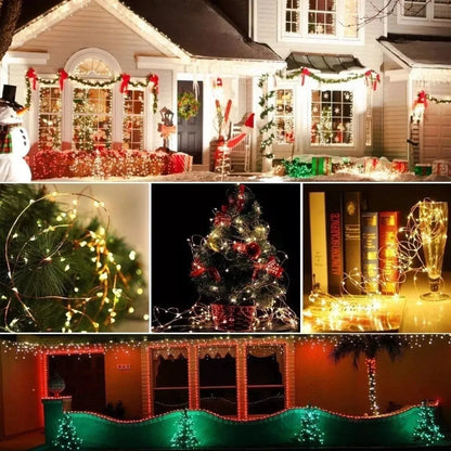 Led Solar Cadena Luces Navidad Decoración Exterior 20m 200led - Metacompras
