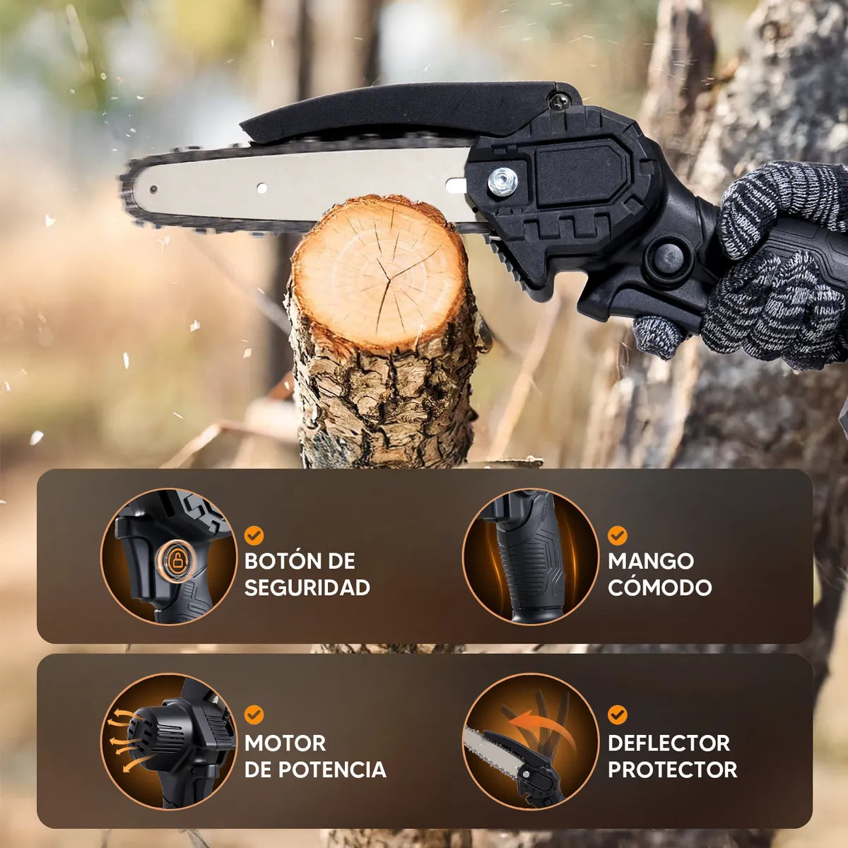 Motosierra Inalámbrica Portátil 700W con Luz LED y Batería de Larga Duración - Metacompras