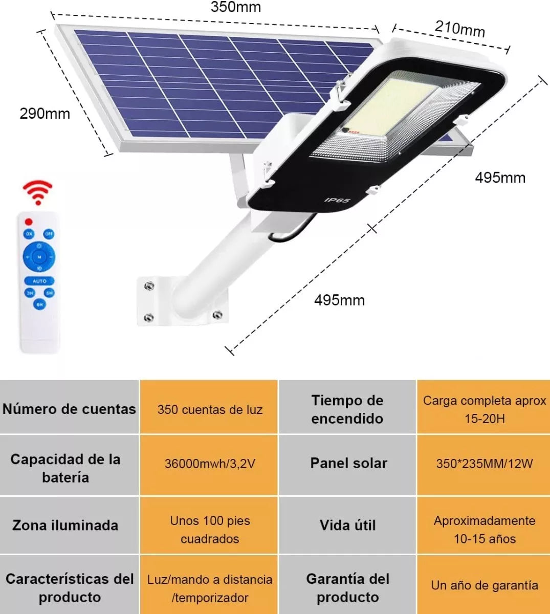 Lámpara Led Solar Luminaria Suburbana Alumbrado Publico 200w