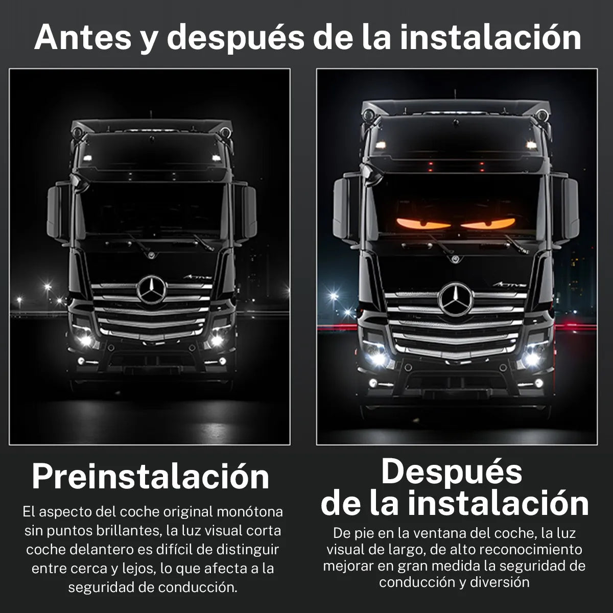 Kit Completo de Pantalla LED con Luz Devil Eyes 2 Piezas (37.4x9.2cm)