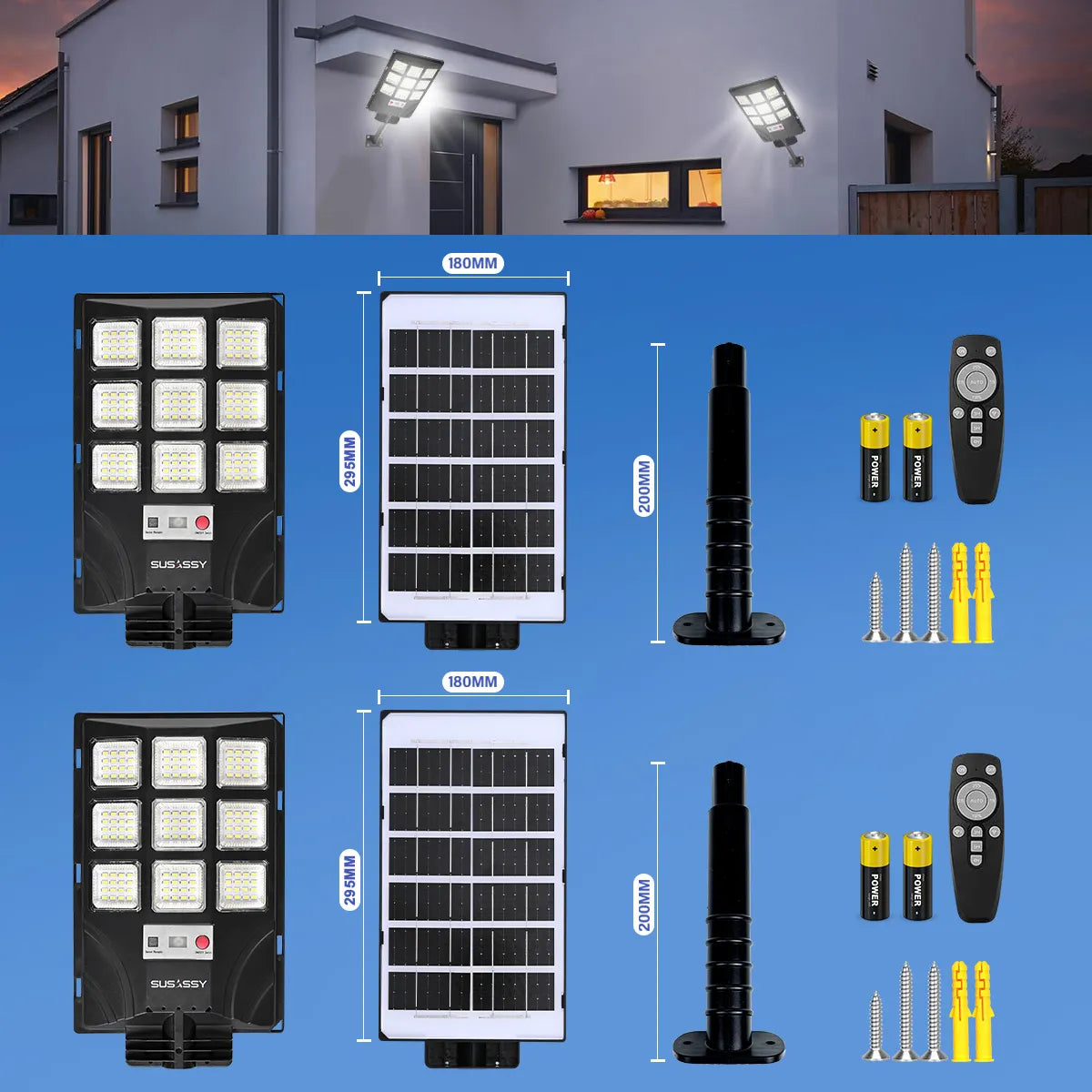 Lámparas Solares LED para Jardín - Paquete Especial 2 Piezas