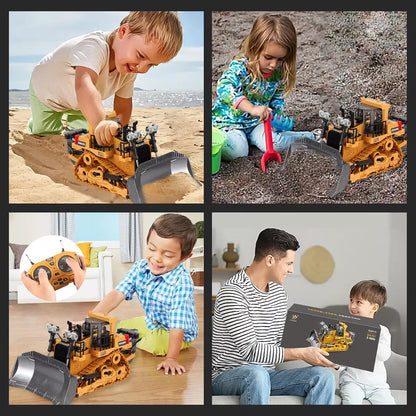 Bulldozer RC de Control Remoto con 9 Canales para Construcción Realista