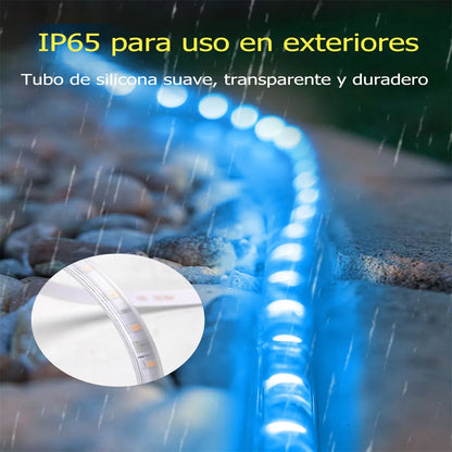 Tiras LED Solares 100W 10m RGB Impermeables y Recortables para Exterior