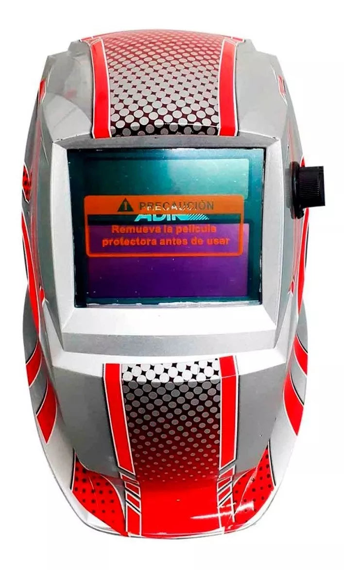 Careta Electrónica Soldar Automática Gris Con Rojo Adir 6722 – Metacompras