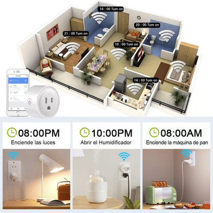 Pack de 4 Enchufes Inteligente Wifi Smart Plug Para Alexa Google Home - Metacompras