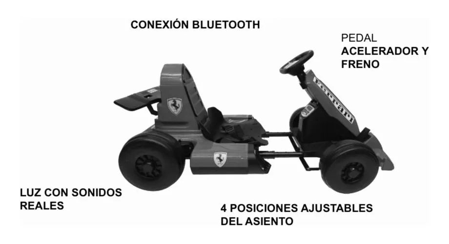 Go Kart Eléctrico Montable Para Niño Bluetooth
