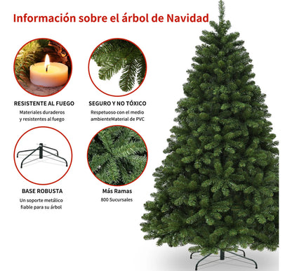 Árbol de Navidad 1.8M con 900 Ramas Frondosa Fantástica