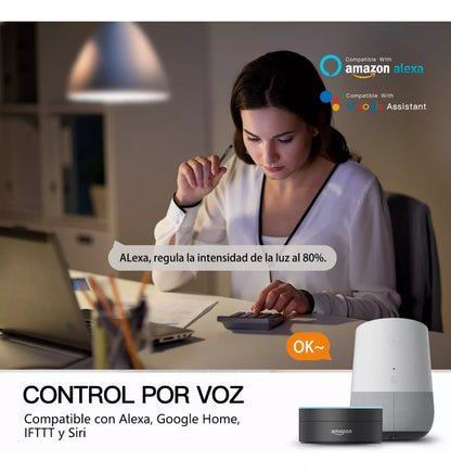 Pack de 4 Foco Led Inteligente Rgbcw Wifi 12w Ajustable Multicolor - Metacompras
