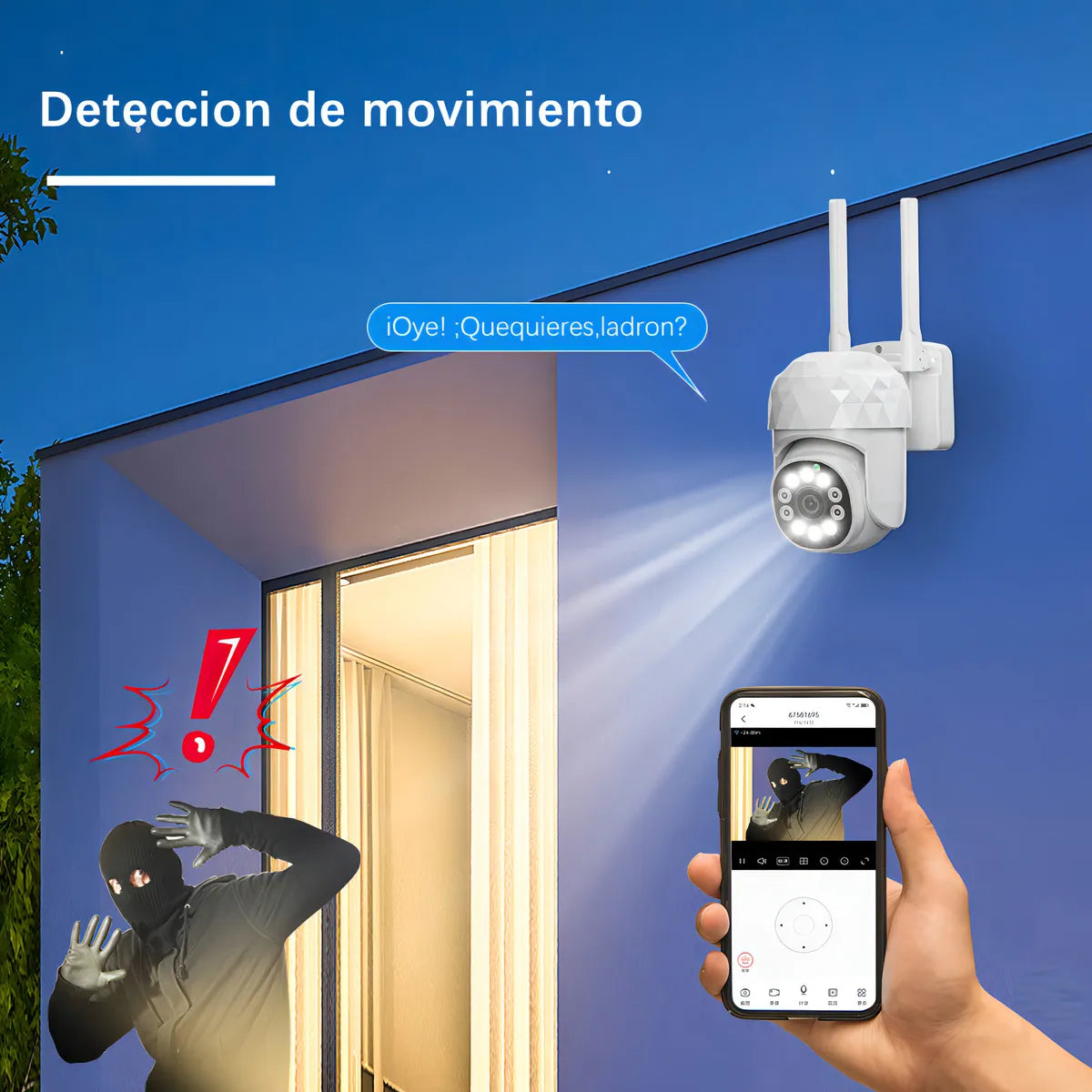 Camara WiFi V380 Pro - Visión 360° con Detección de Movimiento, Resistente al Agua - Metacompras