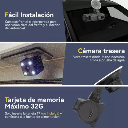 Cámara para Automóvil 1080p FHD con Detección de Movimiento y Grabación en Bucles