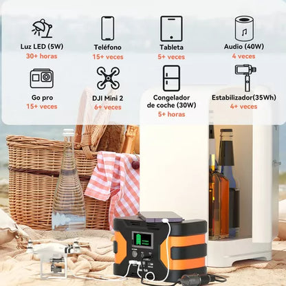 Generador Solar Eléctrico Portátil 150W - Energía Segura para Equipos en Cualquier Lugar