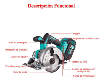 Sierra Circular Eléctrica Recargable 1500W - Portátil y de Corte Preciso - Metacompras