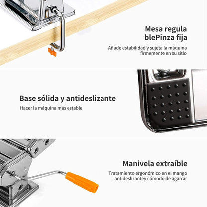 Máquina para Hacer Pasta Fresca en Acero Inoxidable - Ajustable y Duradera