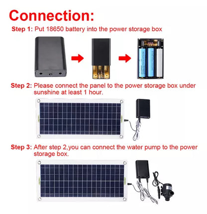 Kit Bomba De Agua Solar 50w Panel 800l/h 12v Bajo Ruido - Metacompras
