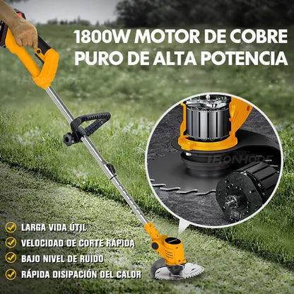 Desbrozadora Eléctrica Inalámbrica IRONHOOF 21V - Potente y Ligera para Jardín