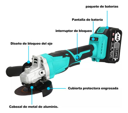Kit de Herramientas Eléctricas Sin Escobillas: Taladro, Llave de Impacto y Amoladora Angular 20V 4000mAh. Ideal para Proyectos de Renovación.