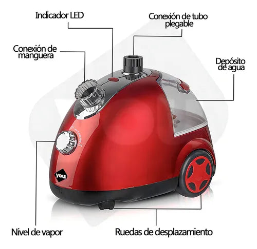 Plancha De Vapor Vertical Profesional Rojo - Resultados Rápidos y Eficientes