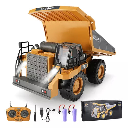 Excavadora Control Remoto 9 Canales - Diversión Realista para Niños