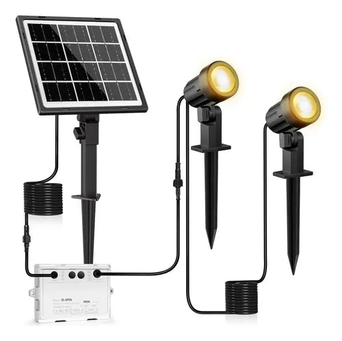 Lámparas Solares 2 en 1 para Jardín, Focos Impermeables y Eficientes