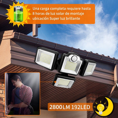 Lámpara Solar LED 192 en Jardín - Iluminación Inteligente y Resistente al Agua