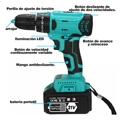 Kit de Herramientas Eléctricas Sin Escobillas: Taladro, Llave de Impacto y Amoladora Angular 20V 4000mAh. Ideal para Proyectos de Renovación.