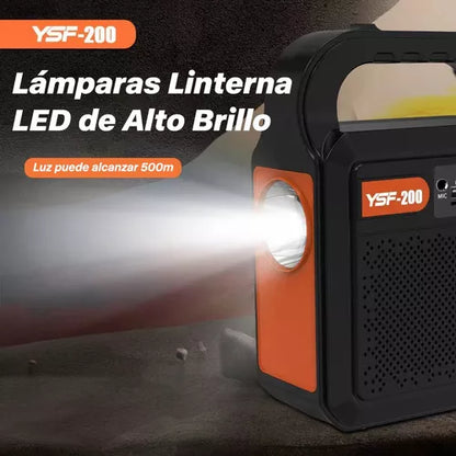 Lámpara Solar Iluminación Radio Fm Bluetooth Banco Energía - Metacompras