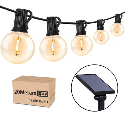 Guirnalda Solar de Luces Vintage G40 Exterior 25+2 Focos 15m A prueba de Agua