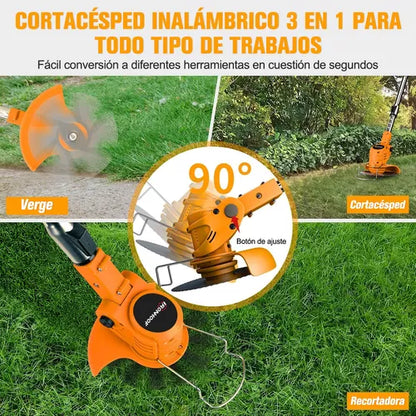 Desbrozadora Eléctrica Inalámbrica IRONHOOF 21V - Potente y Ligera para Jardín