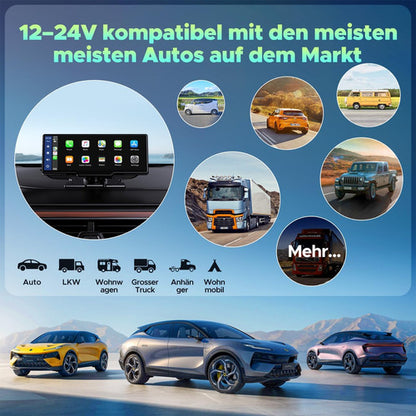 Pantalla Portátil Zucooler Wagen con Wireless CarPlay/Android Auto y DVR HD
