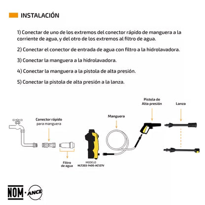 Hidrolavadora Electrica Femmto 1400w Alta presion 1600 Psi - Metacompras