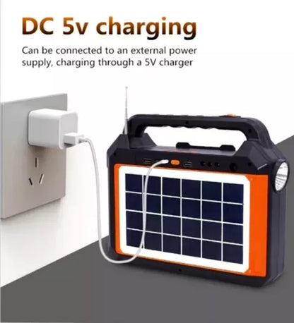 Bocina Radio Solar Bluetooth Con Luz Led Recargable - Metacompras