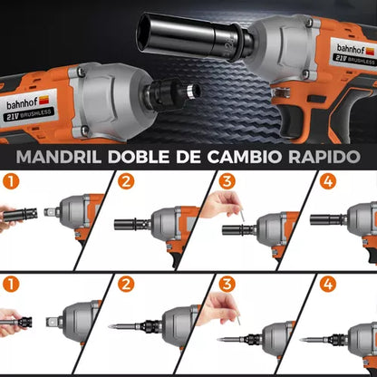 Llave De Impacto Pistola Inalámbrico Motor Sin Escobillas - Metacompras