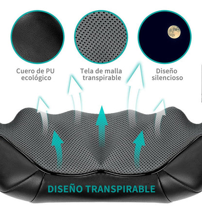 Masajeador Nekteck Shiatsu con Calor para Alivio de Cuello y Espalda