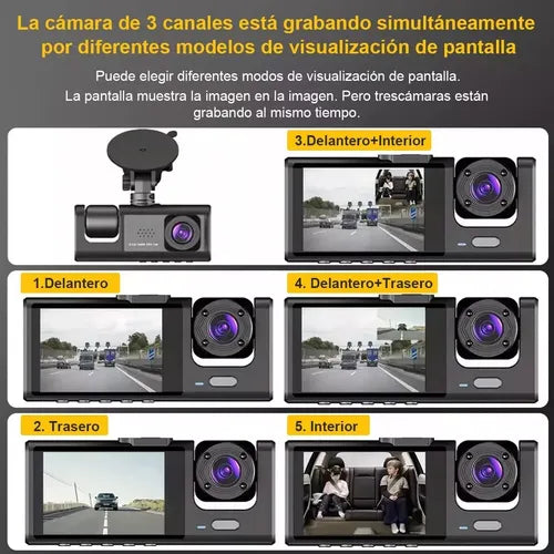 Grabadora de Conducción 1080p con Pantalla de 3.15" y Ángulo de 170°