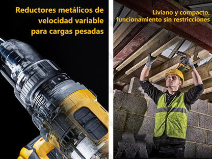 Kit de Atornillador y Taladro Eléctrico Sin Carbones con 350 Nm y 550 W - Potencia y Versatilidad para Proyectos de Bricolaje